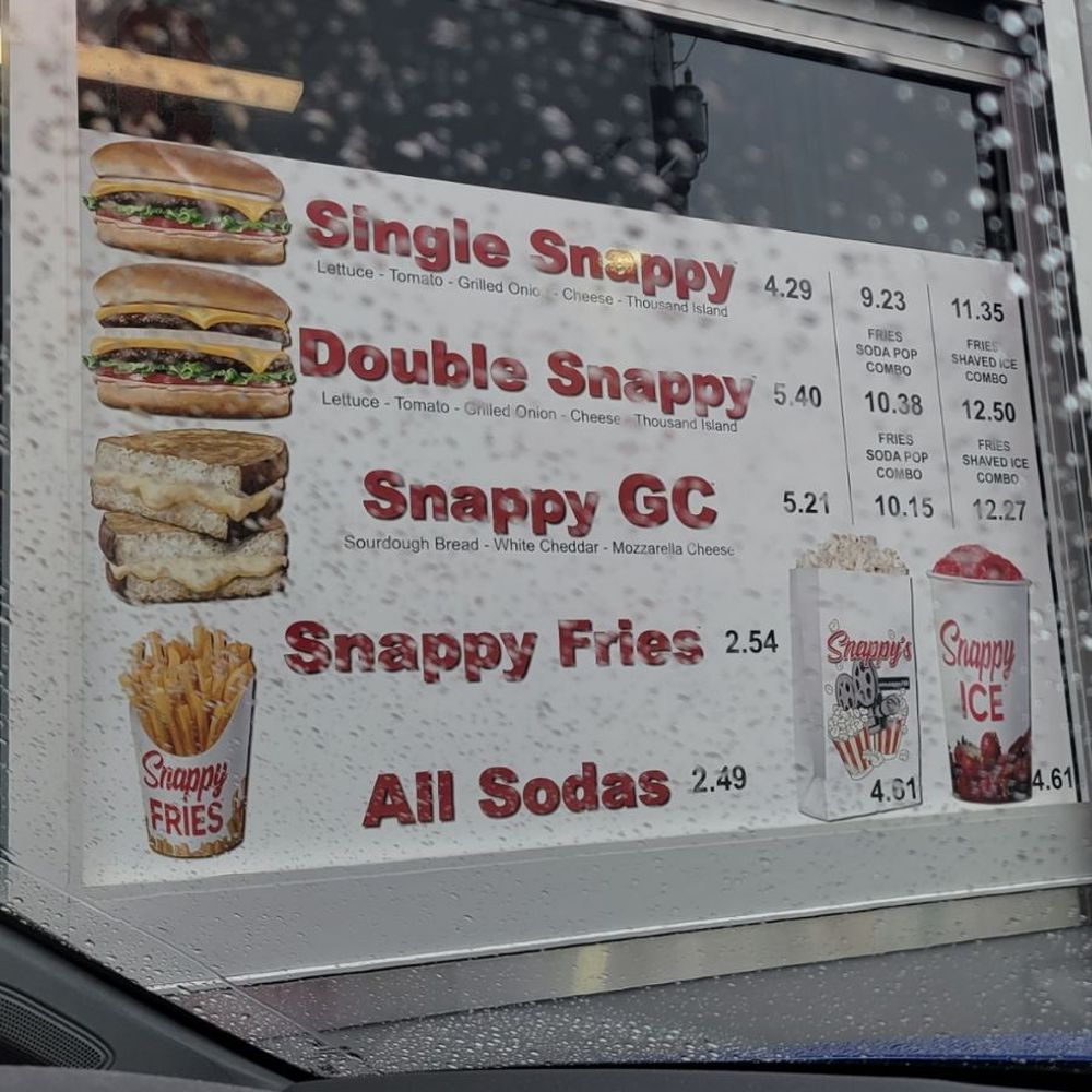 Snappy's - Menu as of 1/23/24 - Burgers Near Me - Las Vegas, Nevada Snappy's - Menu as of 1/23/24 - Burgers Near Me - Las Vegas, Nevada