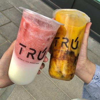 Tru Tea - strawberry trupioca and mango volcano (?) - Bubble Tea Near Me - Mississauga, Ontario Tru Tea - strawberry trupioca and mango volcano (?) - Bubble Tea Near Me - Mississauga, Ontario