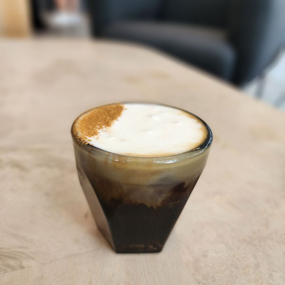 Origin Coffee Bar - Iced double shot with brown sugar cold foam. - Coffee & Tea Near Me - Savannah, Georgia Origin Coffee Bar - Iced double shot with brown sugar cold foam. - Coffee & Tea Near Me - Savannah, Georgia