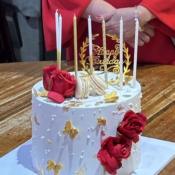 Artbakeflora - Cake for my mom's 70th. I added the candles, they're not included with the cake purchase. - Custom Cakes Near Me