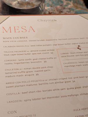 Menu photo 4 Chayote Barrio Kitchen Winter Park, FL