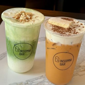 Insomnibar - Thai Tea Tiramisu & Banana Pudding Matcha - Coffee & Tea Near Me - San Jose, California