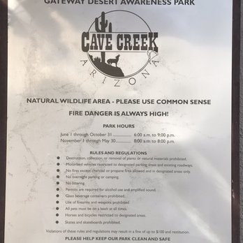 Gateway Desert Awareness Park - Welcome sign - Parks Near Me - Cave Creek, Arizona Gateway Desert Awareness Park - Welcome sign - Parks Near Me - Cave Creek, Arizona