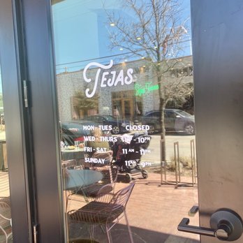 Tejas - Front door with hours - Mexican Near Me - Dallas, Texas Tejas - Front door with hours - Mexican Near Me - Dallas, Texas
