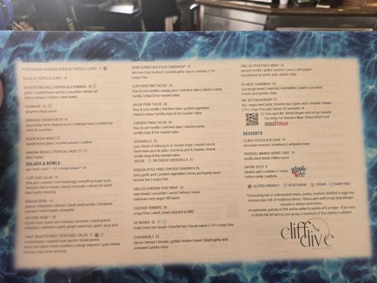 Menu photo 5 Cliff Dive Grill Lahaina, HI Menu photo 5 Cliff Dive Grill Lahaina, HI