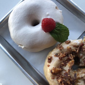 The Goods - Top: champagne donut  Bottom: maple bacon donut - Donuts Near Me - Carlsbad, California