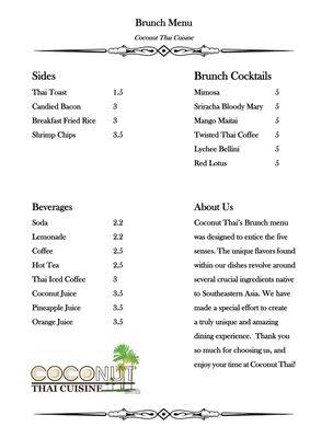 Menu photo 3 Coconut Thai Cuisine Statesboro, GA Menu photo 3 Coconut Thai Cuisine Statesboro, GA