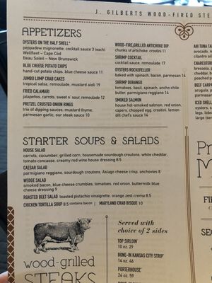 Menu photo 2 J Gilbert's Omaha, NE Menu photo 2 J Gilbert's Omaha, NE