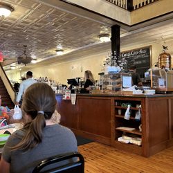 Cape Charles Coffee House - Counter.  Coffee machine.