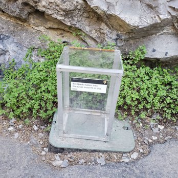 Timpanogos Cave National Monument - Bags must fit in this box to go inside the cave due to the tight spaces you have to squeeze through while inside - Parks Near Me - American Fork, Utah Timpanogos Cave National Monument - Bags must fit in this box to go inside the cave due to the tight spaces you have to squeeze through while inside - Parks Near Me - American Fork, Utah