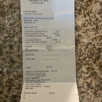 Lazarita's - the receipt - Breakfast & Brunch Near Me - San Antonio, Texas Lazarita's - the receipt - Breakfast & Brunch Near Me - San Antonio, Texas