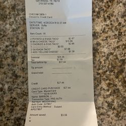 The receipt
