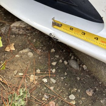 Goodbye Dents Mobile - Bumped into a large rock - Tesla 3 - Body Shops Near Me