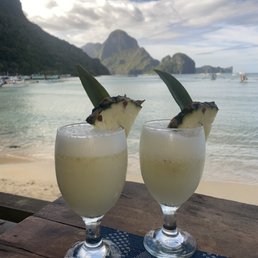 Enjoyable puns colada ! Lots of chunks of coconut and pineapple and strong alcohol content.