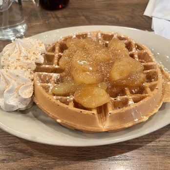 Frizzle Chicken Cafe - Belgian Waffle with cinnamon apples - Breakfast & Brunch Near Me - Pigeon Forge, Tennessee Frizzle Chicken Cafe - Belgian Waffle with cinnamon apples - Breakfast & Brunch Near Me - Pigeon Forge, Tennessee