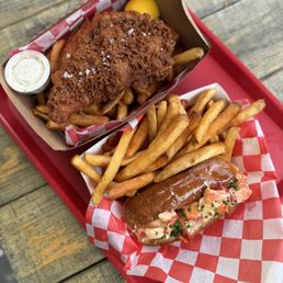 Pollock Fish & Chips (~$23) & Lobster Roll (~$42)