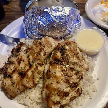 Catfish & Company - Grilled chicken with rice, baked potato and coleslaw - Seafood Near Me - Hurst, Texas