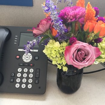 Nosegay Flowers - My happy desk with flowers - Florists Near Me