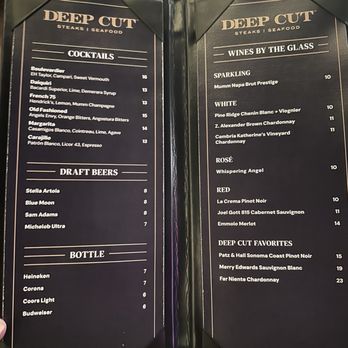 Deep Cut - August 2026 alcohol menu - Steakhouses Near Me - Mettler, California Deep Cut - August 2026 alcohol menu - Steakhouses Near Me - Mettler, California