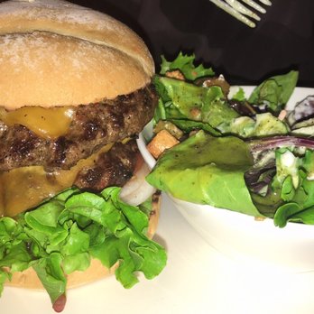 Hotel Sutter - The First Responder Burger, double meat, double cheese, with a side salad. He loved it!!!! - Hotels Near Me - Sutter Creek, California