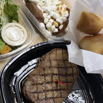 Texas Roadhouse - 16oz Hand-Cut Sirloin, sweet potatoes with everything, ROLLS!, and Caesar salad - American Near Me - Manhattan, Kansas Texas Roadhouse - 16oz Hand-Cut Sirloin, sweet potatoes with everything, ROLLS!, and Caesar salad - American Near Me - Manhattan, Kansas