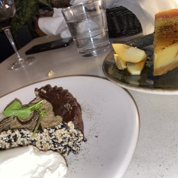 Aba - Chocolate tart and creme brûlée pie - Mediterranean Near Me - Chicago, Illinois Aba - Chocolate tart and creme brûlée pie - Mediterranean Near Me - Chicago, Illinois