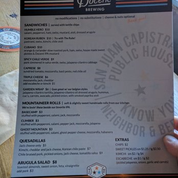 Docent Brewing - Menu for food - Sandwiches Near Me - San Juan Capistrano, California Docent Brewing - Menu for food - Sandwiches Near Me - San Juan Capistrano, California