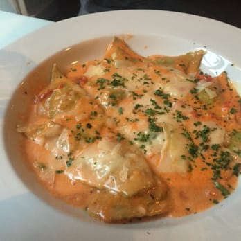 Tree House Cafe - Smoked Salmon Ravioli - smoked salmon and goat cheese ravioli with cream of tomato sause - Mediterranean Near Me - Carmel, California