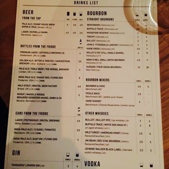 Chomp - Drinks menu - Burgers Near Me - Bristol, BST