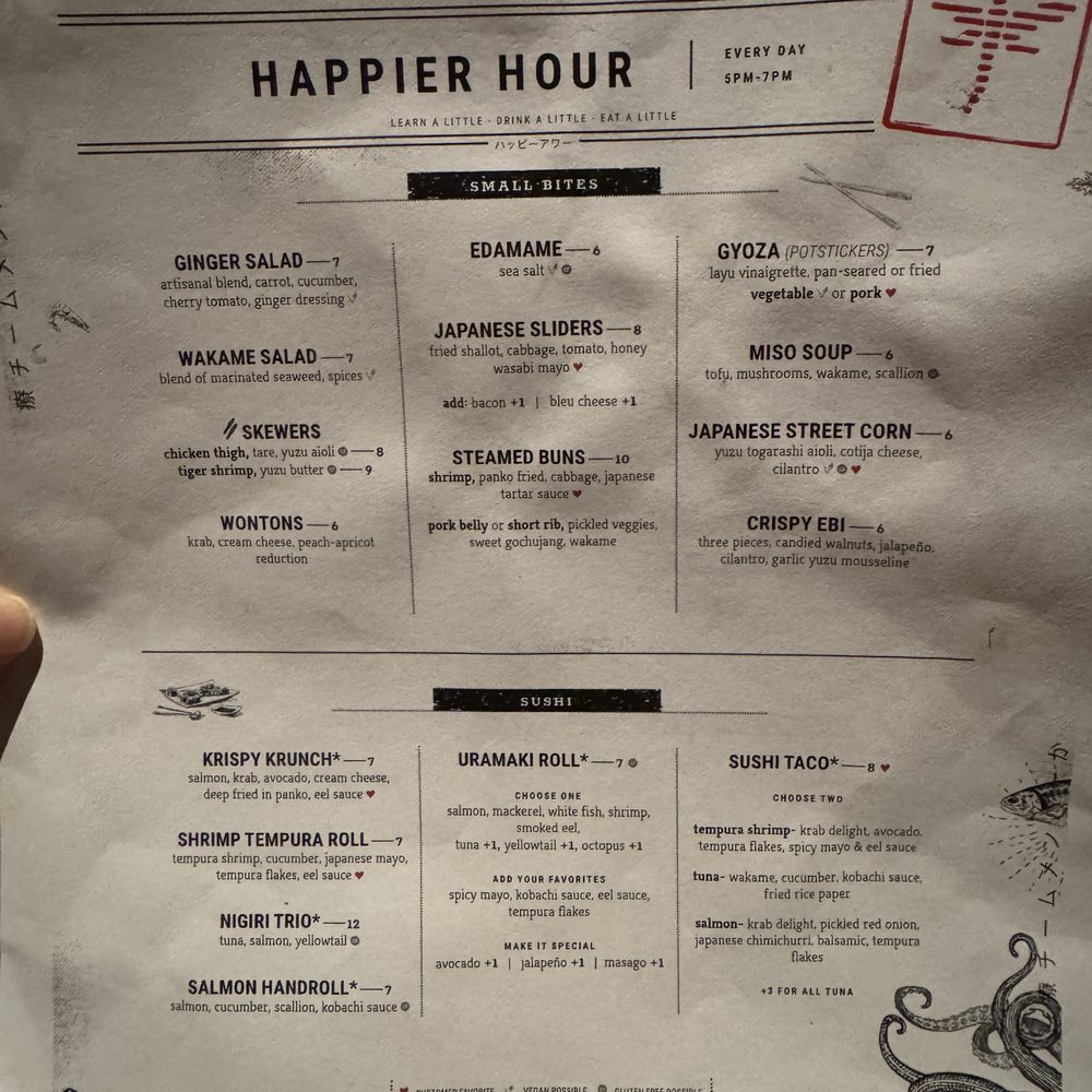 Dragonfly Robata Grill & Sushi - Happy Hour Menu (Food) - Sushi Bars Near Me - Orlando, Florida