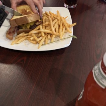 The Red Fox - BBQ Bacon burger with seasoned fries - American Near Me - San Bernardino, California The Red Fox - BBQ Bacon burger with seasoned fries - American Near Me - San Bernardino, California