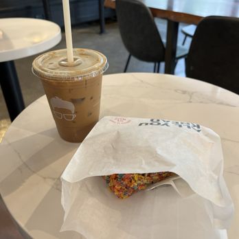 Gregorys Coffee - Iced coffee and rainbow road rice crispy - Coffee & Tea Near Me - Washington D.c, District of Columbia