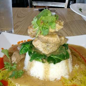 Rice Thai Bistro - Roasted pork sirloin with collard greens and cilantro chutney. Yum! - Thai Near Me - Winchester, Missouri