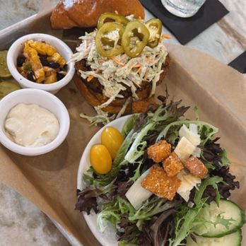 Howard Pork - Burger and side salad - Salad Near Me - South Bend, Indiana