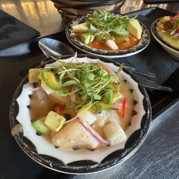 .Tres ceviches .Tres ceviches