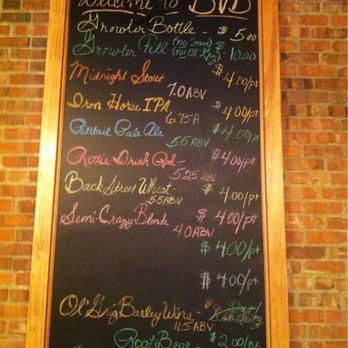 Boone Valley Brewing - a menu on a blackboard - Breweries Near Me - Boone, Iowa