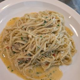 Tagliorini with crab. Pretty good but a bit too saucy and wish there was a bit more crab Tagliorini with crab. Pretty good but a bit too saucy and wish there was a bit more crab