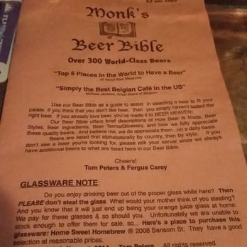 Monk's Cafe - The Beer Bible - Pubs Near Me - Philadelphia, Pennsylvania Monk's Cafe - The Beer Bible - Pubs Near Me - Philadelphia, Pennsylvania