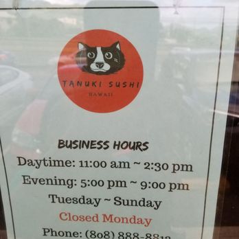 Tanuki Sushi - Hours of operation - Sushi Bars Near Me - Kaneohe, Hawaii Tanuki Sushi - Hours of operation - Sushi Bars Near Me - Kaneohe, Hawaii