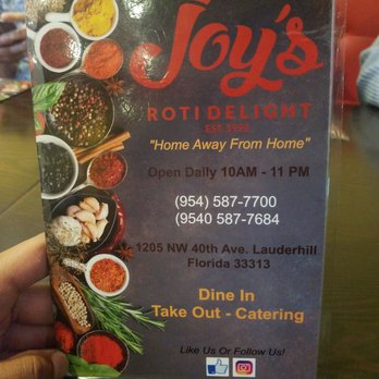 Joy's Roti Delight - Joy's roti delight - Indian Near Me - Lauderhill, Florida Joy's Roti Delight - Joy's roti delight - Indian Near Me - Lauderhill, Florida