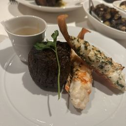 10 oz Center Cut Filet Mignon and 5oz Roasted South African Lobster Beurre Blanc