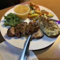 Coach House Restaurant & Lounge - Pork Loin, Twice Baked Potato, Veggies, and Apple Sauce