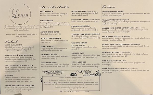Menu photo 4 Lento Restaurant Rochester, NY