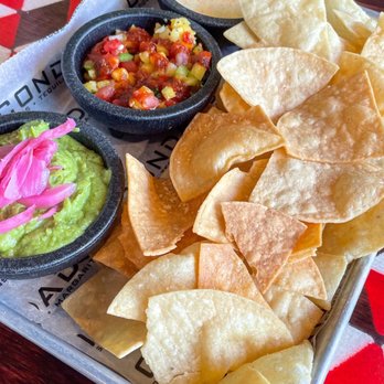 Condado Tacos - Three Bud Dip [blanco queso, pineapple salsa, guacamole] |Instagram @restaurant_aholic - Tacos Near Me - Charlotte, North Carolina