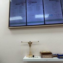 Menu on the wall