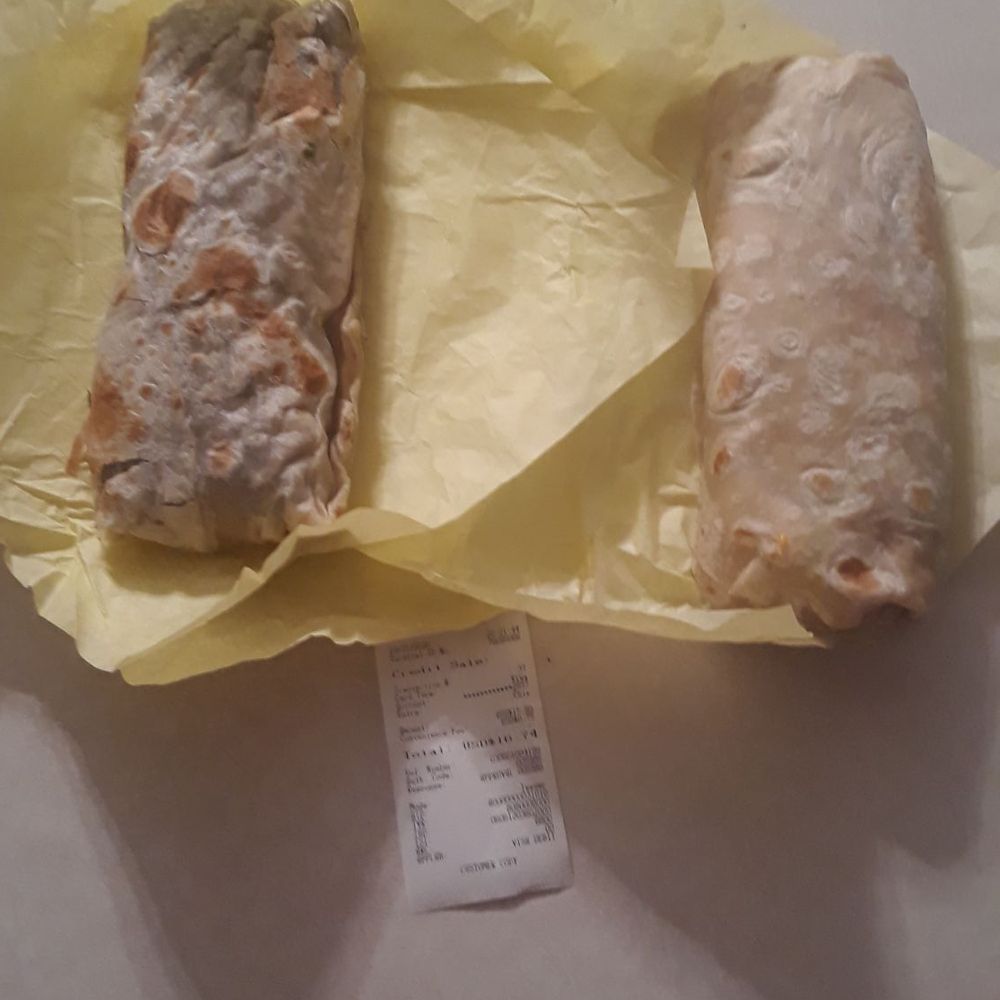Super burrito to the left Regular burrito to the left. Same size. Super burrito to the left Regular burrito to the left. Same size.