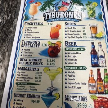 Los Tiburones - Drinks menu - Mexican Near Me - Monroe, North Carolina
