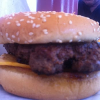 Nessy Burgers - Cheeseburger plain, the way I ordered it (though I would have expected melted cheese) - Burgers Near Me - Fallbrook, California