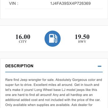 Beverly Hills Auto Brokers - I had an appointment to see this Jeep Wrangler LJ, the boss said "we don't have any LJs". - Car Brokers Near Me - Los Angeles, California