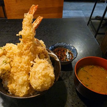Shitamachi Tendon Akimitsu - Tokujyo tendon with ajitsuke tamago tempura and spicy tendon sauce - Japanese Near Me - Toronto, Ontario Shitamachi Tendon Akimitsu - Tokujyo tendon with ajitsuke tamago tempura and spicy tendon sauce - Japanese Near Me - Toronto, Ontario